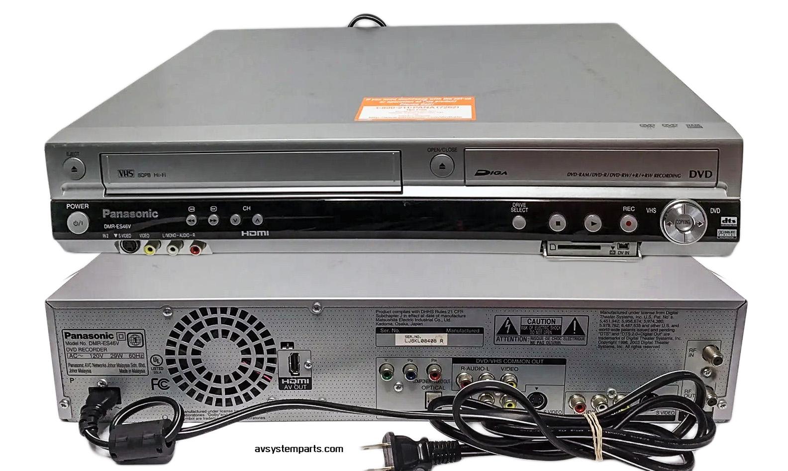 Panasonic DMR-ES46 DVD/VCR Video Recorder, HDMi 1080p w/TV Tuner