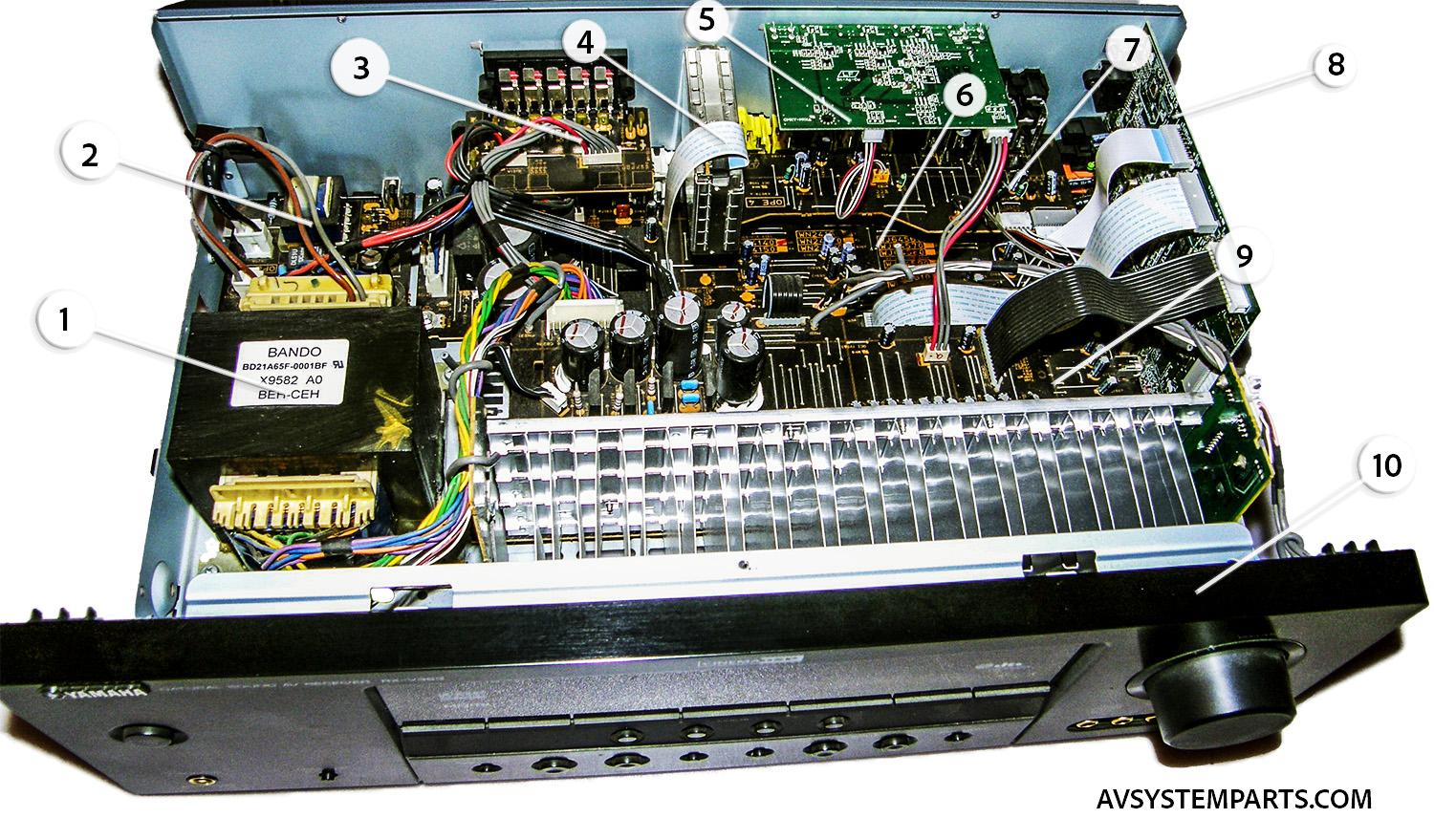 Yamaha RX-V365 Parts: X9582, YA489-3, X8590, WN24140, X9613, YA489-2
