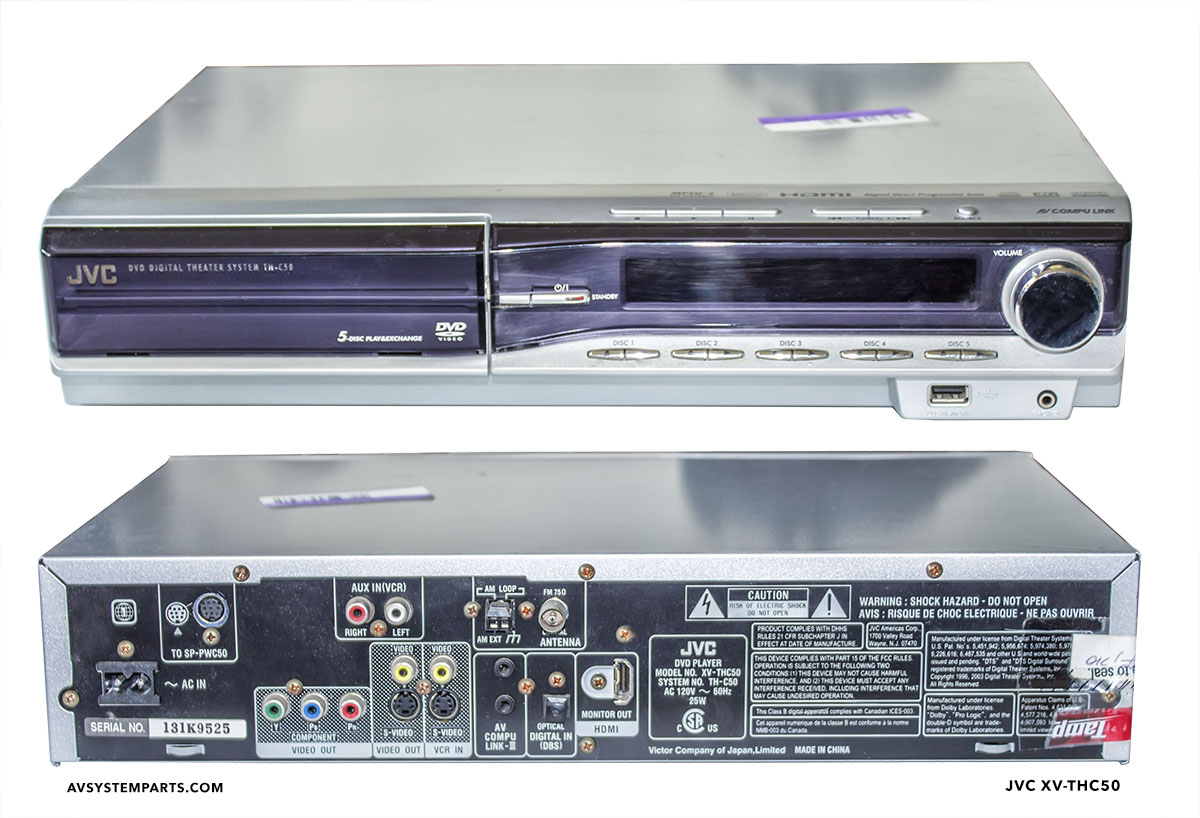 JVC XV-THC50, TH-C50 5 DISK DVD Home Theater Receiver 1200w