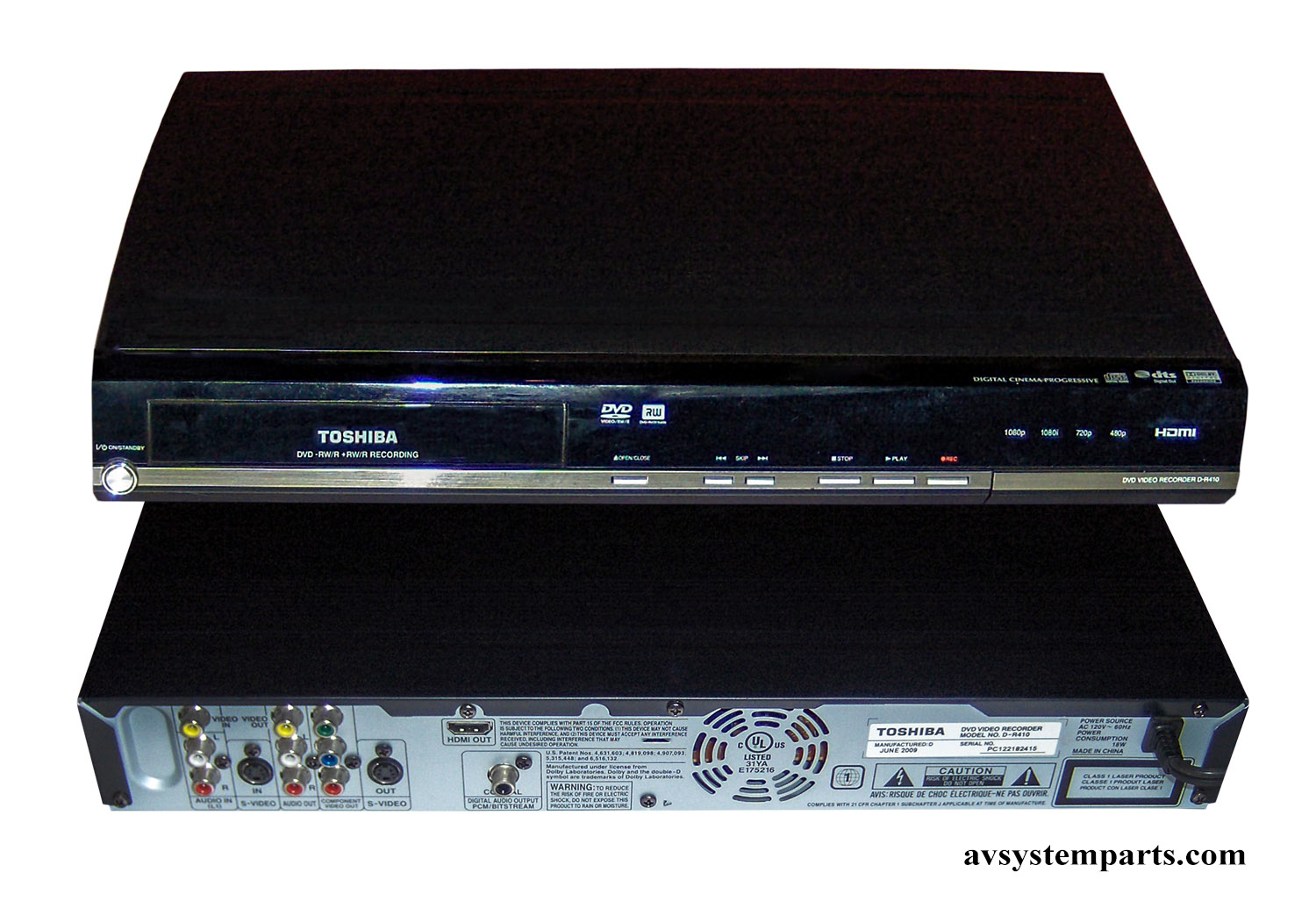 TOSHIBA Blu-ray/DVDプレーヤー Toshiba DVD Video Recorder D-R410,D-R400 HD Upscaling 1080p