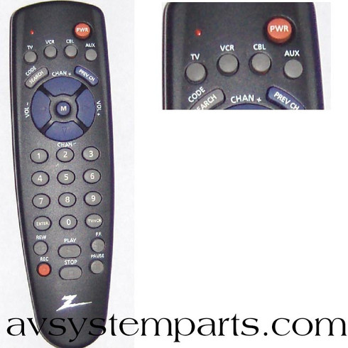 Zenith ZEN400E TV-VCR-Cable-Aux Remote Control