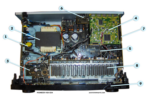 Pioneer VSX-524-k Parts:7020-07336-000-1s,SKP6503-78 ,7020-07335