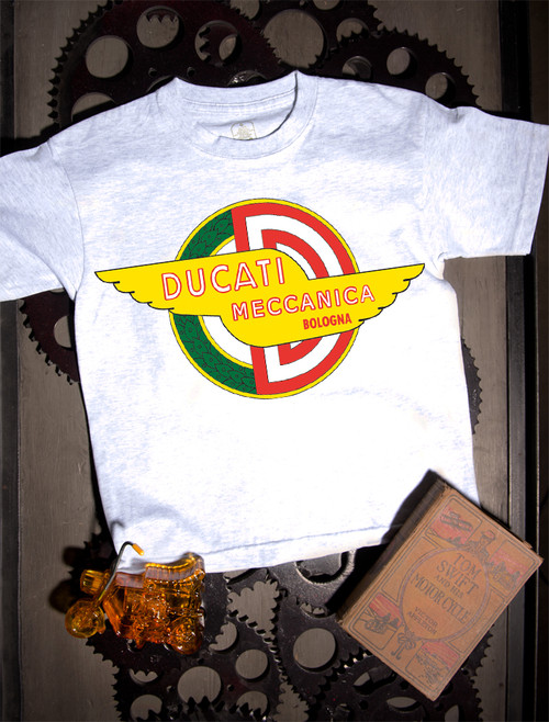 Ducati Meccanica Kids Tee on Ash
