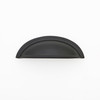 Lucy Cup Solid Brass Drawer Pull - Matte Black