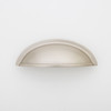 Lucy Cup Solid Brass Drawer Pull - Satin Nickel