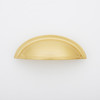 Lucy Cup Solid Brass Drawer Pull - Satin Brass