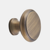 Elizabeth 1.25" Solid Brass Cabinet Knob with Base - Antique Brass