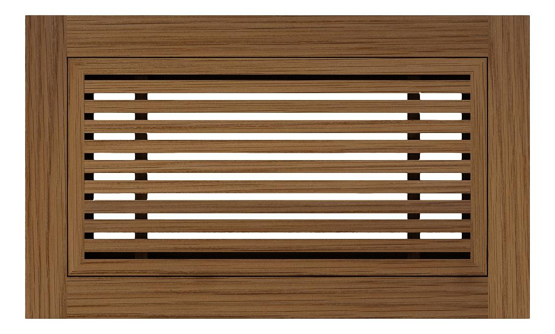 Linear Bar Floor Wood Grilles Flush Mount with Frame