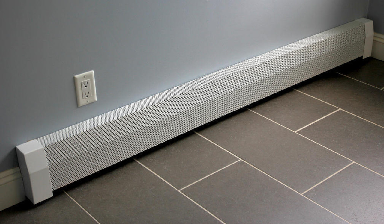 Baseboarders Premium Easy Slip-On Baseboard Heater Cover - White (Any size, Zero Clearance End Cap)