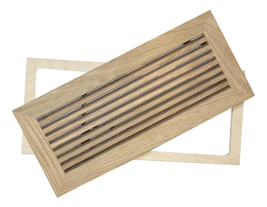Linear Bar Wood Grilles - Flush Mount No Frame - Floor