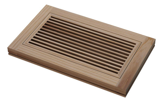 Floor Angled Bar Wood Grilles - Flush Mount with Frame