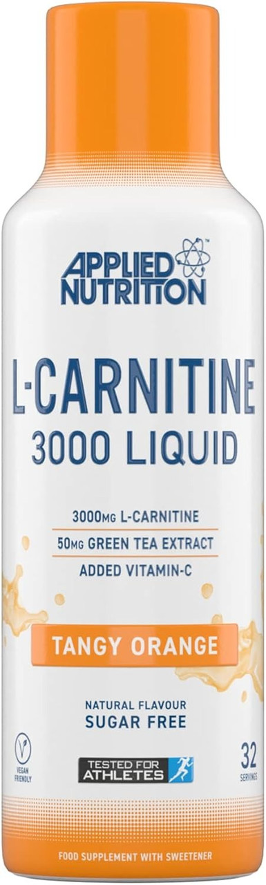halal certified l-carnitine supplement Applied Nutrition L-Carnitine 3000mg Liquid | Green Tea Extract & Vitamin C  | Vegan Halal Certified