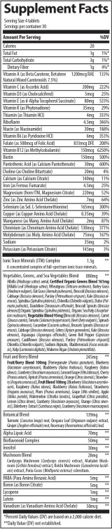 Trace Minerals Complete Foods Multi 240 Tabs Ingredients