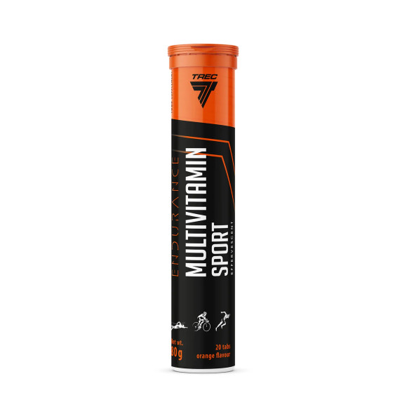 Trec Nutrition MULTIVITAMIN SPORT EFFERVESCENT 20tab ORANGE Supplement Facts Panel