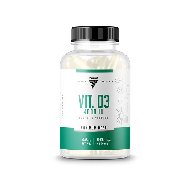 Trec Nutrition VIT. D3 4000 IU 90 Caps Supplement Facts Panel