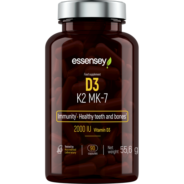 ESSENSEY Vitamin D3 + K2 MK-7 90 Caps Additional Product Image 2