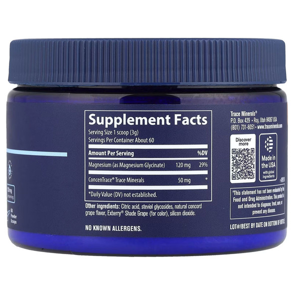 Trace Minerals Magnesium Glycinate Powder - Grape 180g Additional Product Image 2