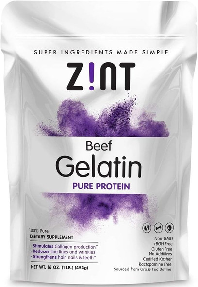 Zint Gelatin - Thickening Protein Powder (Grass Fed Beef) 16 oz Additional Product Image 2