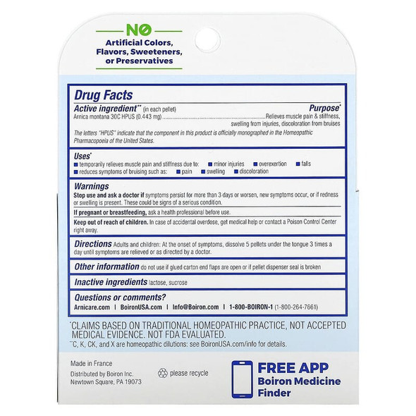 Boiron Arnica Montana 30C - 3 Tubes Ingredients