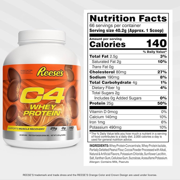 C4 Whey Protein Resee's Flavour 1.7 kgingredients