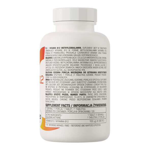 OstroVit Vitamin B12 Methylcobalamin 100 μg 120 tabs ingredients OstroVit Vitamin B12 Methylcobalamin 100 μg 120 tabs ingredients