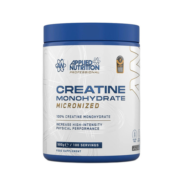 Applied Nutrition CREATINE MONOHYDRATE - 500G Unflavoured Supplement Facts Panel