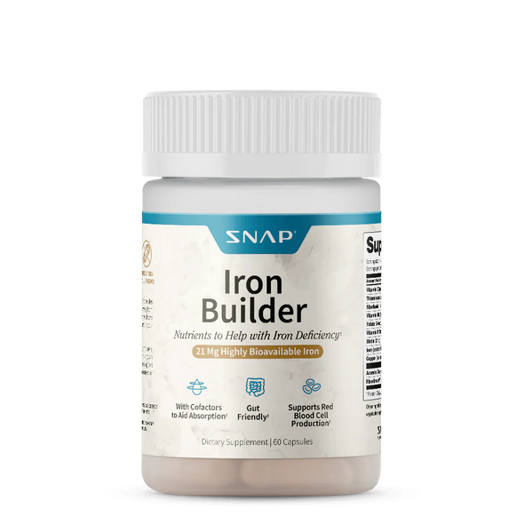 Snap Supplements Iron Builder with Vitamins B & C Absorption Boosters 60 Caps