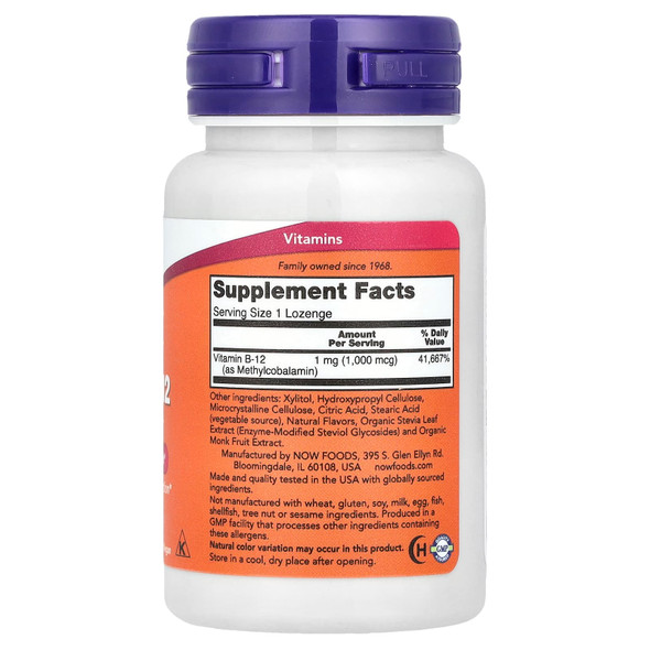 NOW Foods Methyl B-12, 1000mcg - 100 lozenges Main Product Image