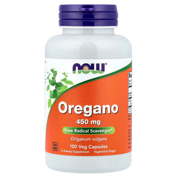 NOW Foods Oregano, 450mg - 100 vcaps