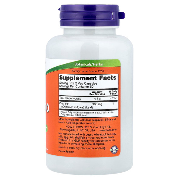 NOW Foods Oregano, 450mg - 100 vcaps Main Product Image