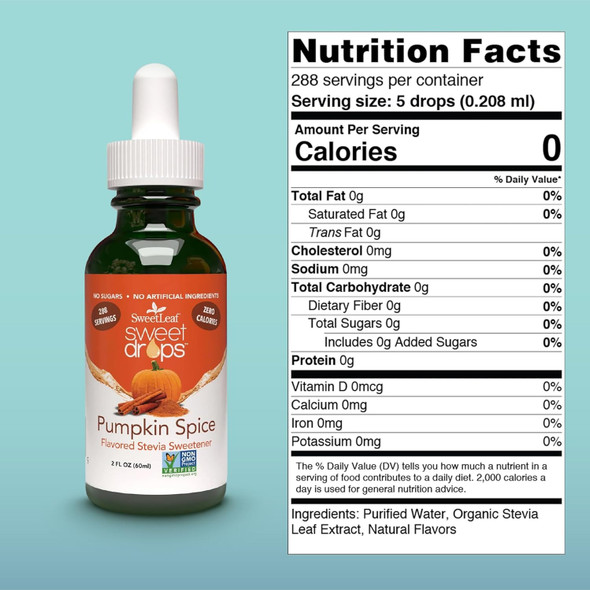 SweetLeaf Sweet Drops Pumpkin Spice 60ml - 288 Servings Main Product Image