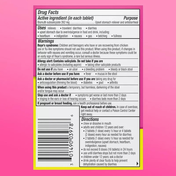 Pepto Bismol Chews 30 Chewable - Cherry Flavour Main Product Image