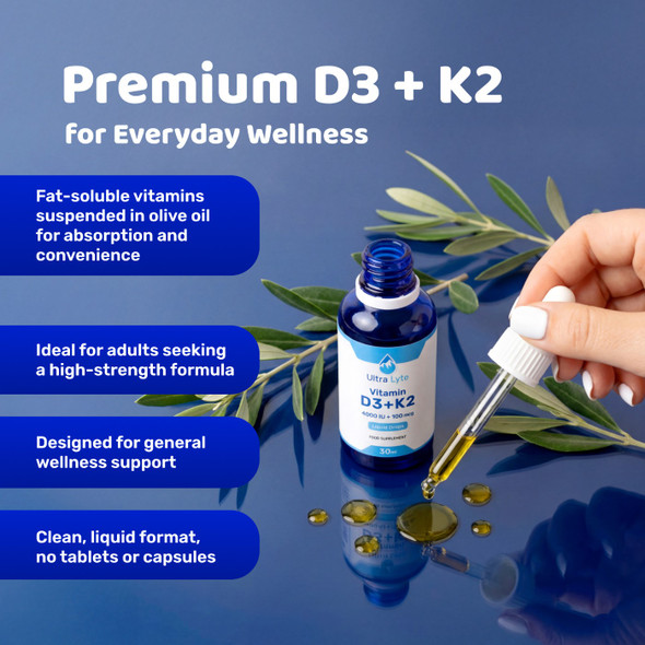 Ultra Lyte Vitamin D3 4000IU + K2 30ml Main Product Image