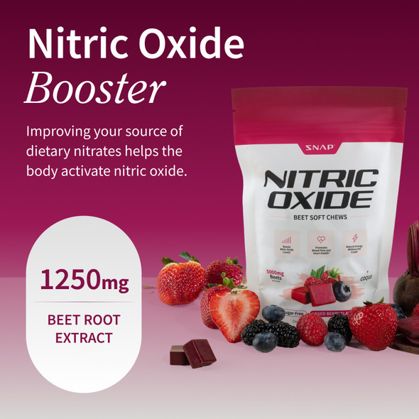 Snap Supplements Nitric Oxide Beet Soft Chews Front View