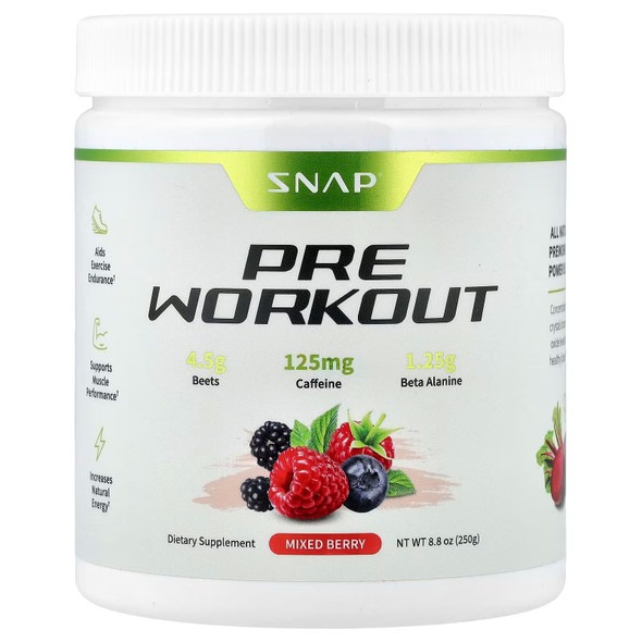 Snap Supplements Pre Workout Mixed Berry 250g Main Product Image