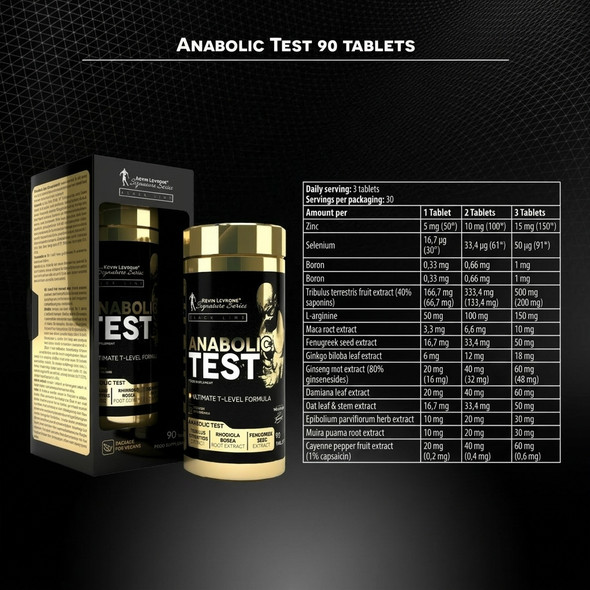 LEVRONE Anabolic Test 90 Tabs — pack back / formula panel