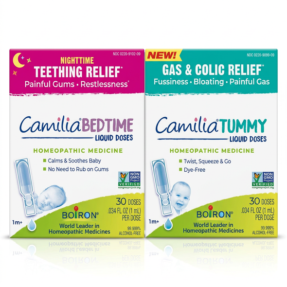 Boiron Camilia Tummy + Camilia Bedtime Bundle - 2 x 30 single-use liquid doses