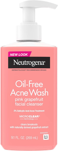 Neutrogena Oil-Free Acne Wash Pink Grapefruit facial cleanser, 9.1oz