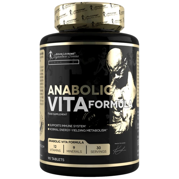 LEVRONE Anabolic Vita Formula 90 tablets bottle - high-potency athlete multivitamin, Black Line