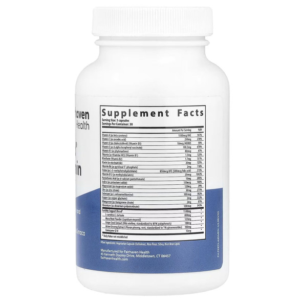FertilAid For Men 90 Caps Ingredients Panel