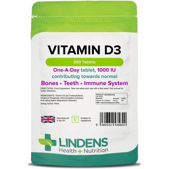 Vitamin D3 1000IU 360 Tablets