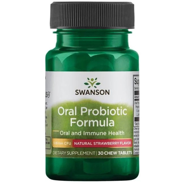 Oral Probiotic Formula - Natural Strawberry Flavor 3 billion CFU 30 Chwbls