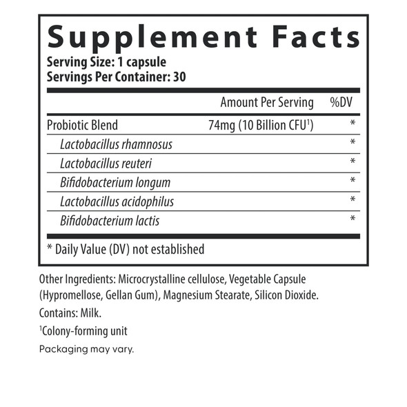 IsoFresh Probiotic for Vaginal Balance 30 Caps Ingredients Panel
