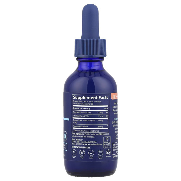 Trace Minerals Liquid Ionic Fulvic Acid - 59 ml Ingredients Panel