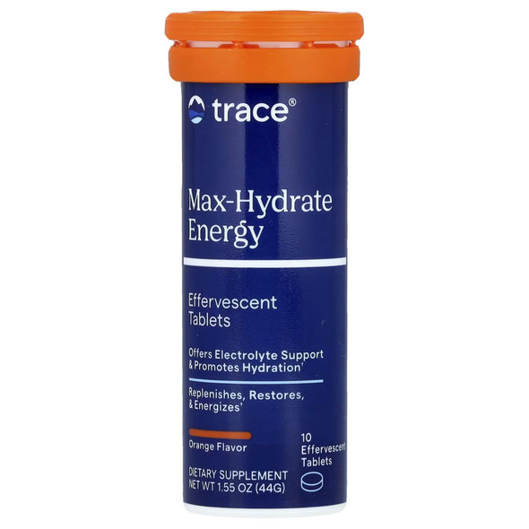 Trace Minerals Max Hydrate Energy Effervescent Tablets - Orange Main Product Image