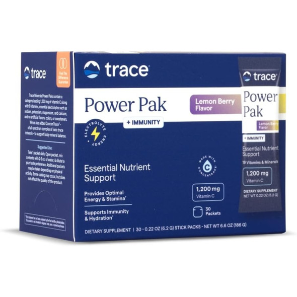 Trace Minerals Electrolyte Stamina Power Pak + Immunity - Lemon Berry - 30 Stick Packs Additional Product Image 8