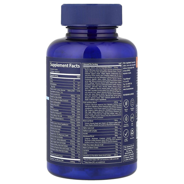 Trace Minerals Complete Foods Multi 240 Tabs Ingredients Panel