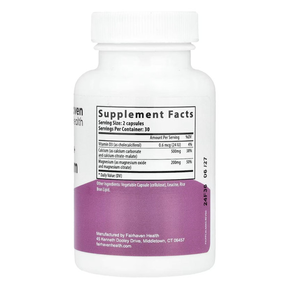 Fairhaven Health PeaPod Cal-Mag 60 Caps Ingredients Panel