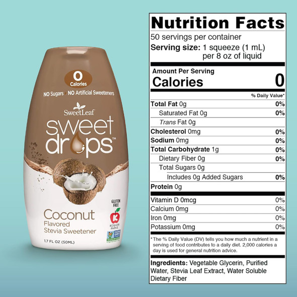 Sweetleaf Sweet Drops - Flavored Stevia Sweetener Coconut 1.7 fl.oz