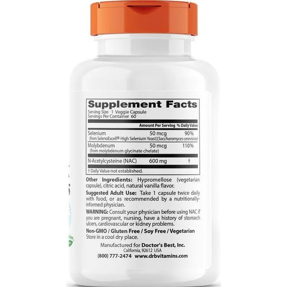 Doctor's Best NAC Detox Regulators 60 vcaps Additional Product Image 2